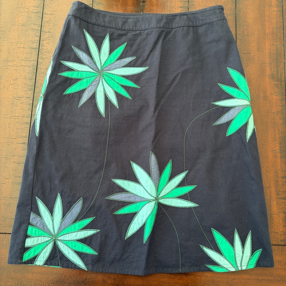 Boden Blue Floral Fun Skirt 8 Long.